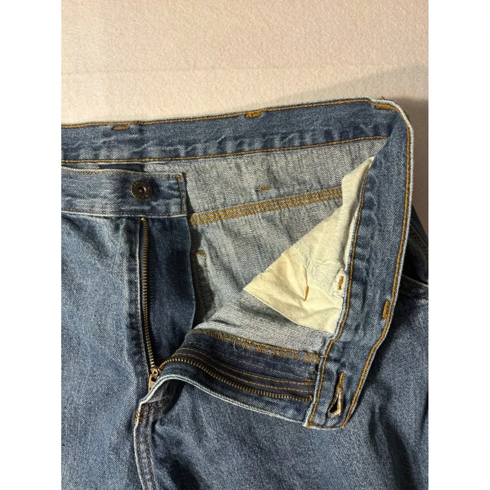 Faded Glory Men Carpenter Jean 34x32 Medium Wash Blue Denim Hammer Loop Workwear